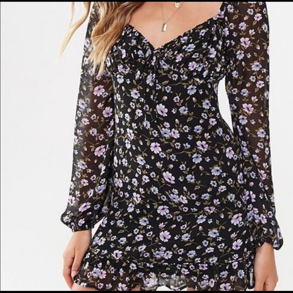 Forever 21 Floral Babydoll Dress - Picture 2 of 3